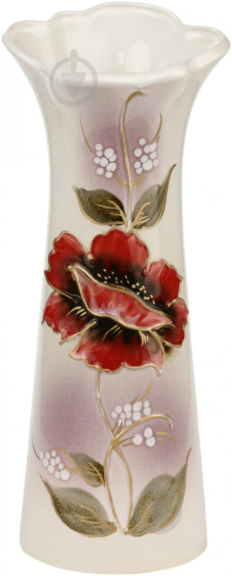 Ваза керамическая белая Веста 30 см - фото 1