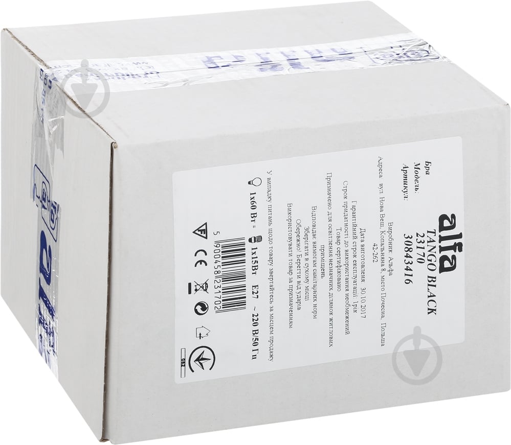 Бра ALFA Tango Black 1x60 Вт E27 черный 23170 - фото 3