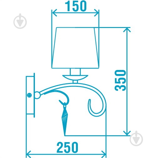 Бра Victoria Lighting 1x40 Вт E14 хром Anetta/AP1 - фото 3