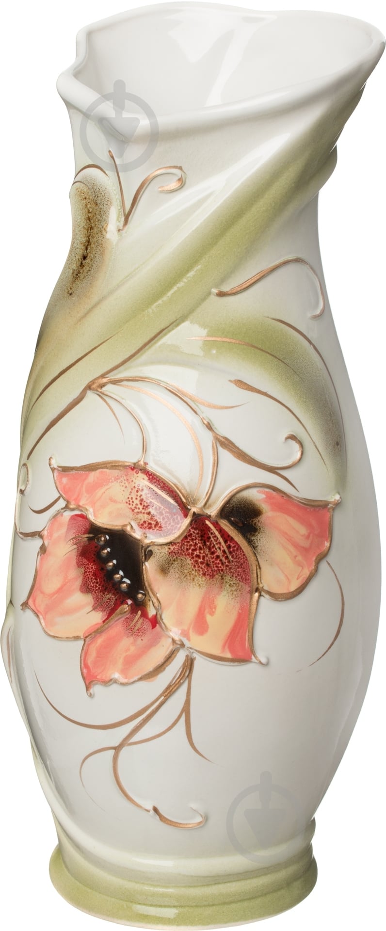 Ваза керамическая Вега 30 см 30 см белая - фото 1