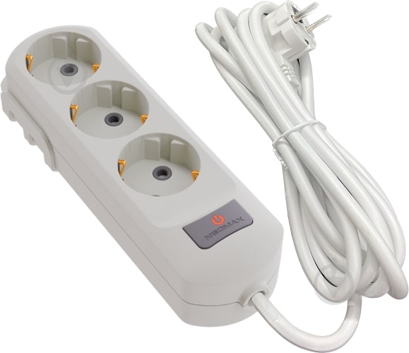 Удлинитель Neomax с заземлением 3 гн. белый 3 м NX503303E - фото 1 Удлинитель Neomax с заземлением 3 гн. белый 3 м NX503303E - фото 1