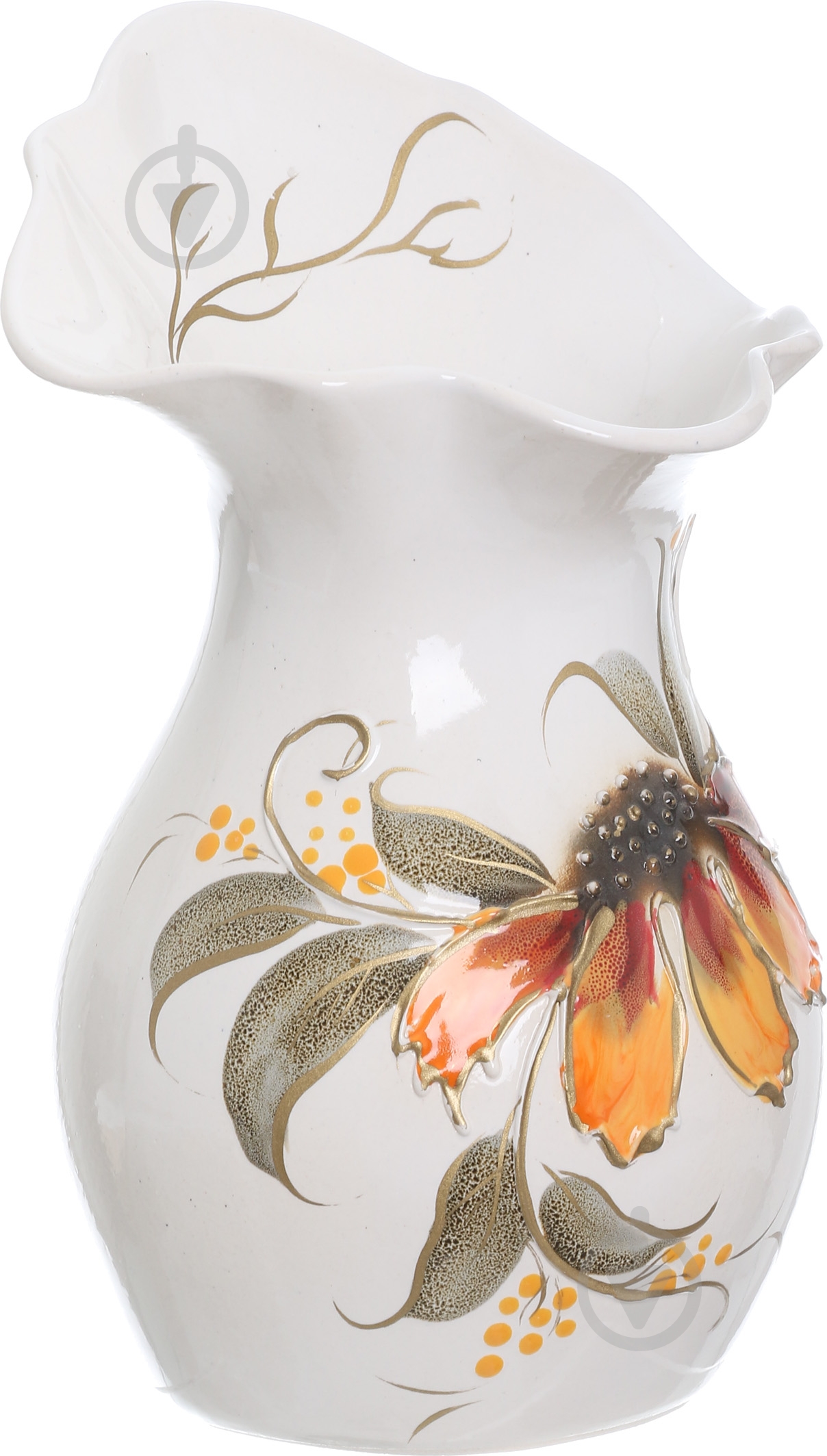 Ваза керамическая кремовая Бутон II 22х13 см - фото 1