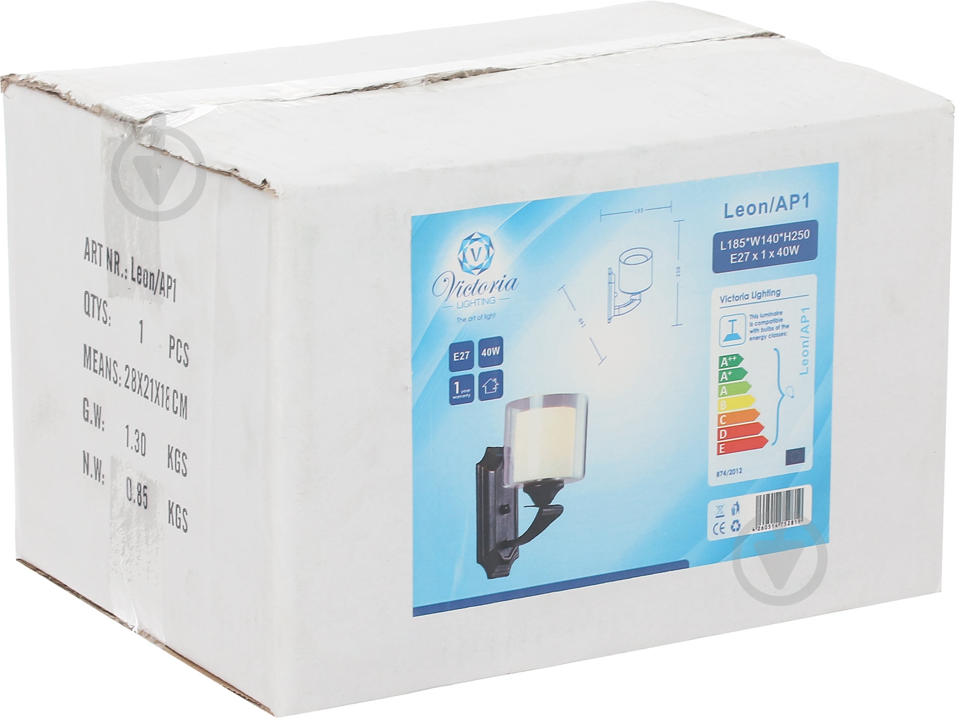 Бра Victoria Lighting 1x60 Вт E27 черный Leon/AP1 - фото 2