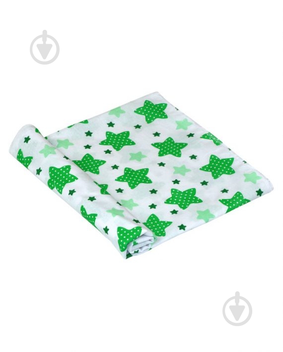 Пеленка Руно Звезды 80х95 см белый 24А_зірочки салатовий - фото 1 Пеленка Руно Звезды 80х95 см белый 24А_зірочки салатовий - фото 1