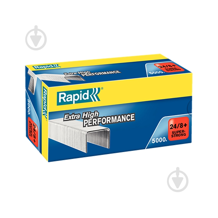 Скобы 24/8+ 5М G SuperStrong 5000 шт. 24860100 Rapid - фото 1