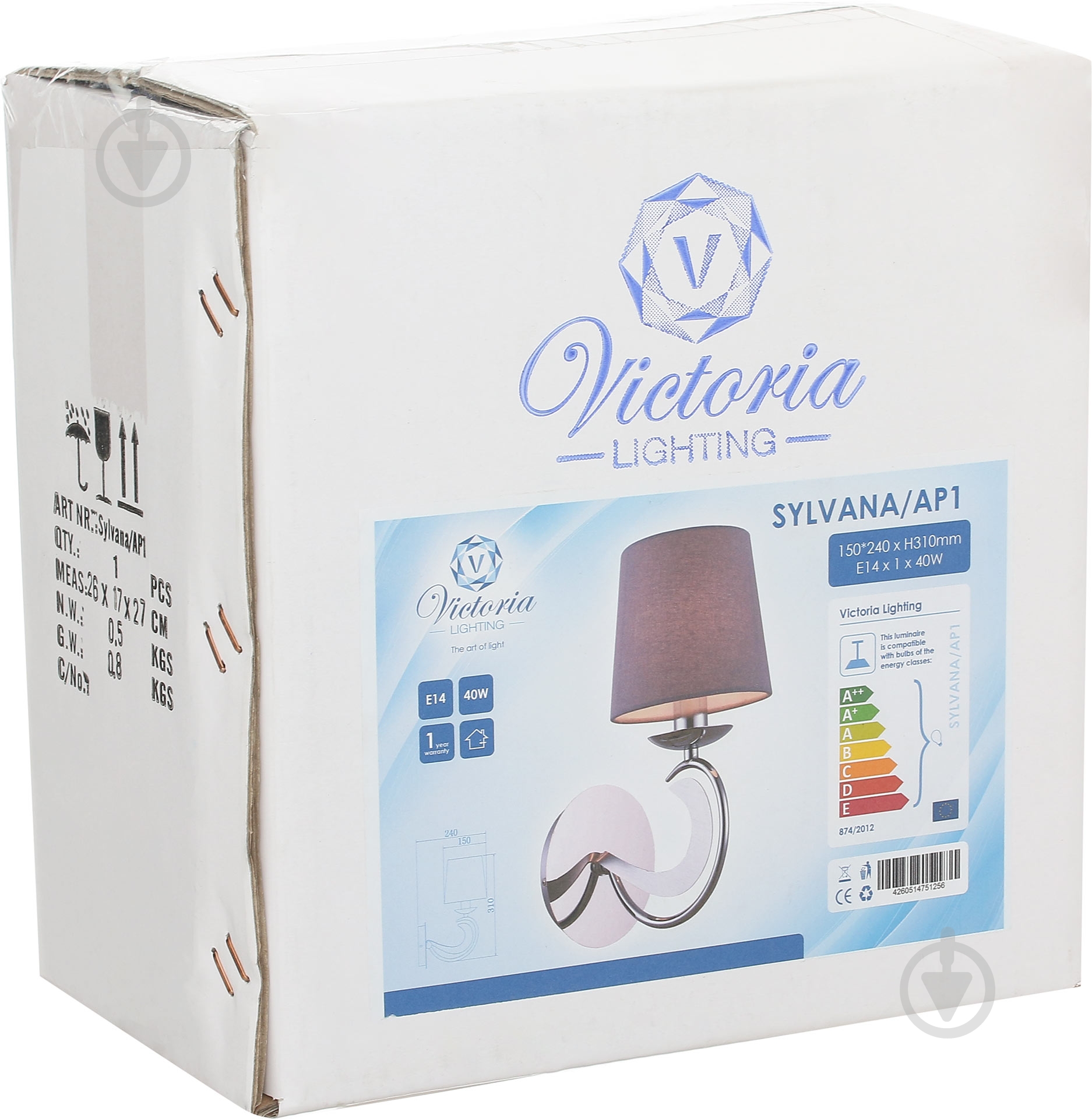 Бра Victoria Lighting 1x40 Вт E14 хром/серебро Sylvana/AP1 - фото 2