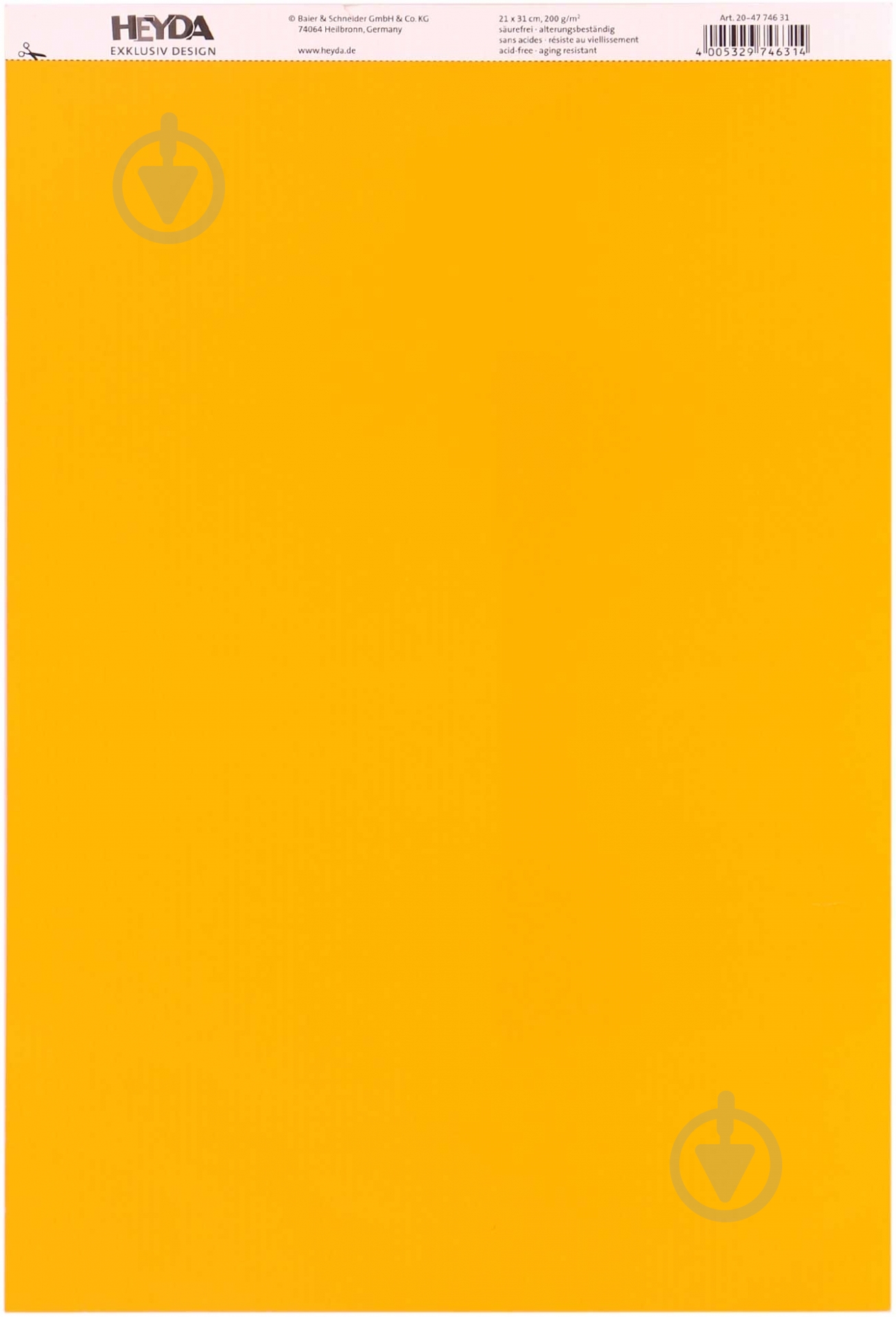 Бумага с рисунком Линия двусторонняя желтая 21x31 см 200 г/м² Heyda - фото 2