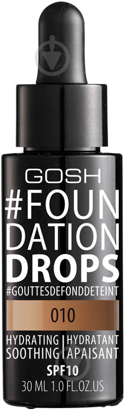 Крем тональный Gosh Foundation Drops 54420-3 коричневий 30 мл - фото 1 Крем тональный Gosh Foundation Drops 54420-3 коричневий 30 мл - фото 1