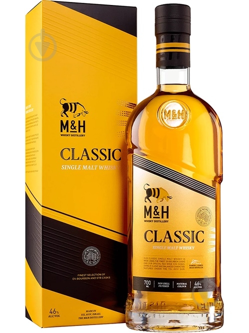 Виски "M&H" Classic Single Malt Whisky 46% 0,7 л - фото 1