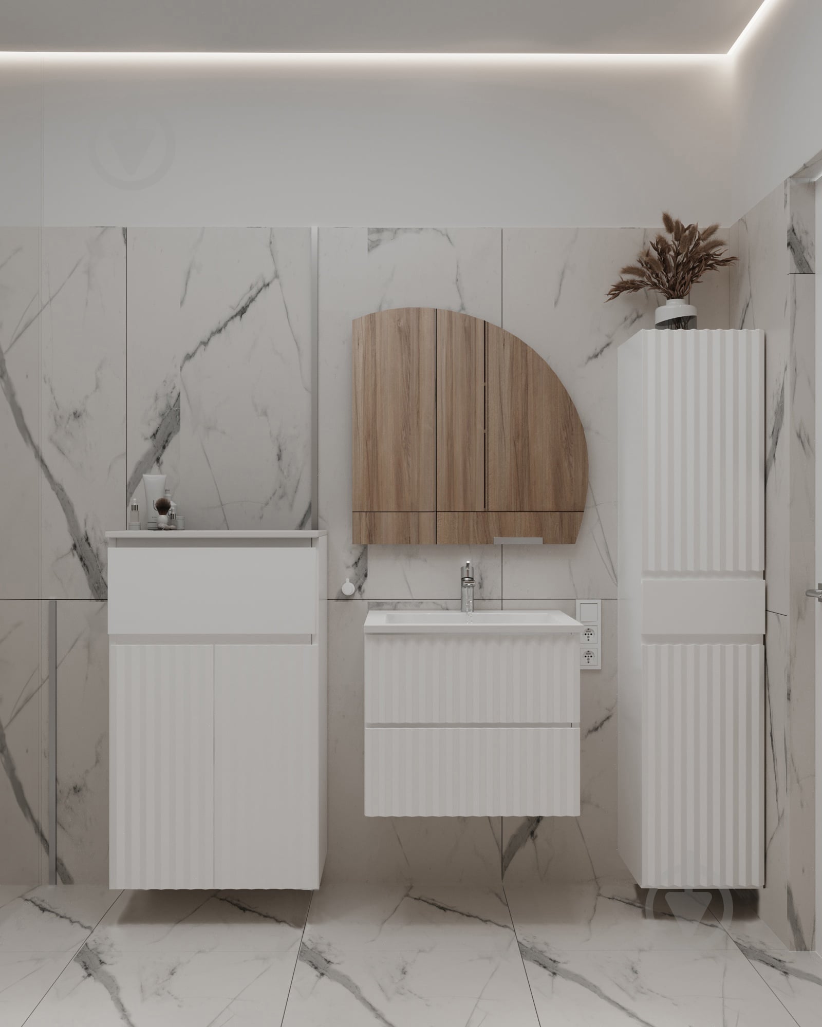 Пенал на ножках Сансервіс MARBLE 35 см - фото 3 Пенал на ножках Сансервіс MARBLE 35 см - фото 3