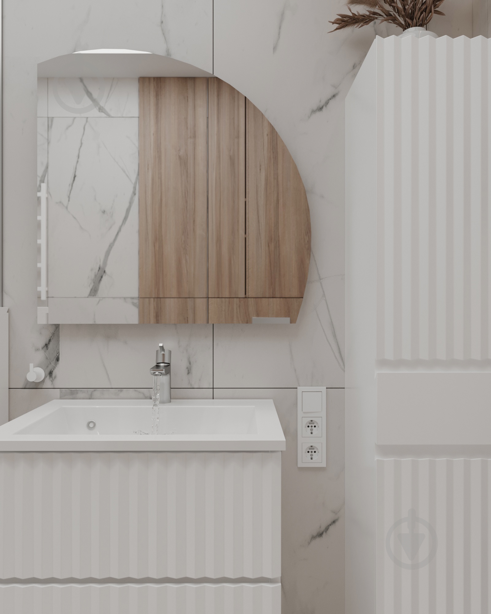 Пенал на ножках Сансервіс MARBLE 35 см - фото 2 Пенал на ножках Сансервіс MARBLE 35 см - фото 2