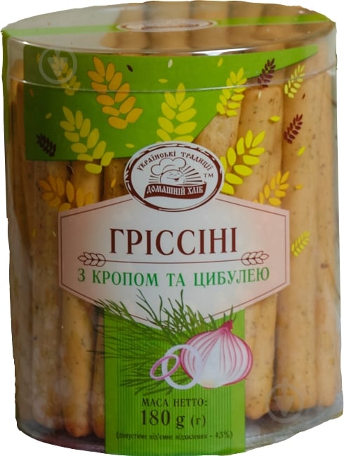 Гриссини ТМ Домашній хліб с укропом и луком 180 г - фото 1