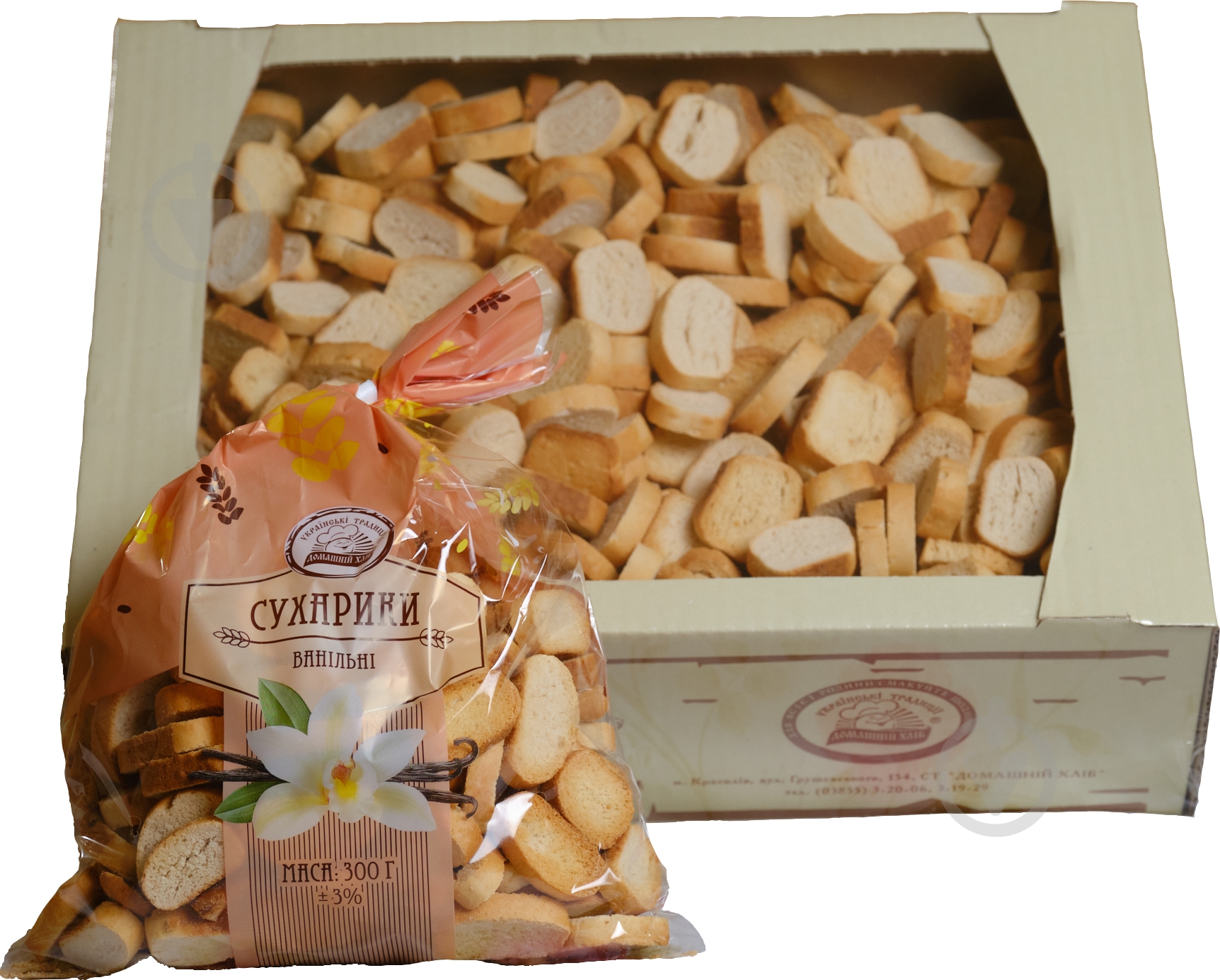Сухарики ТМ Домашній хліб ванільні 300г - фото 2