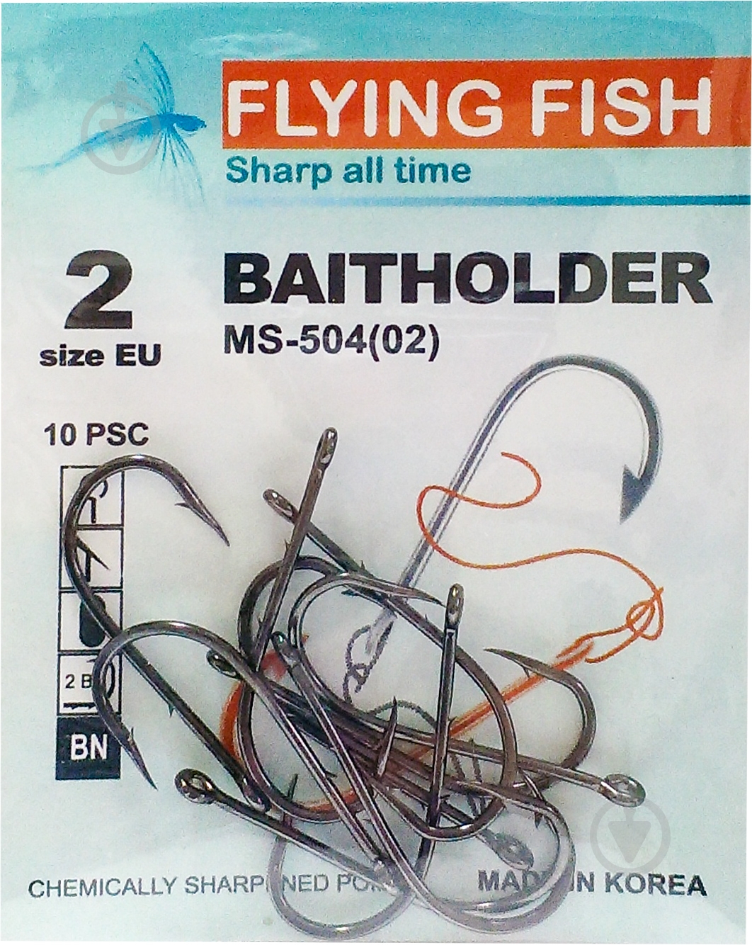 Крючок Flying Fish Baitholder №2 10 шт. MS-504(02) - фото 1 Крючок Flying Fish Baitholder №2 10 шт. MS-504(02) - фото 1