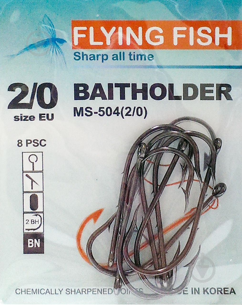 Гачок Flying Fish Baitholder №2/0 8 шт. MS-504(2/0) - фото 1 Гачок Flying Fish Baitholder №2/0 8 шт. MS-504(2/0) - фото 1
