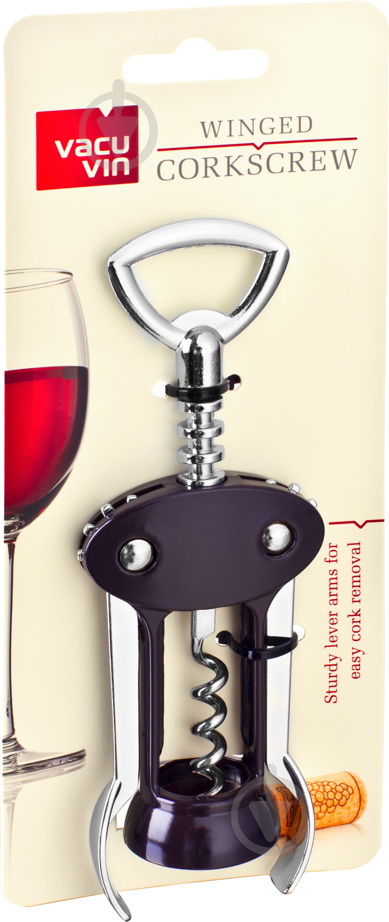 Штопор-бабочка Vacu Vin Winged Corkscrew J-Hook 68415606 - фото 2