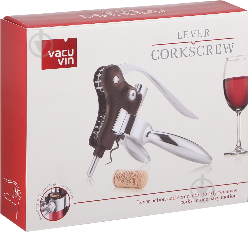 Штопор Vacu Vin горизонтальный Lever Corkscrew Horizontal 66515606 - фото 4