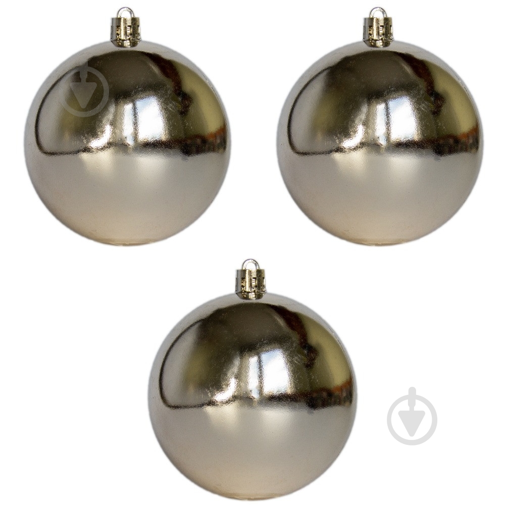 Набор елочных шаров Девилон 251352 d80 мм 3 шт./уп. - фото 1