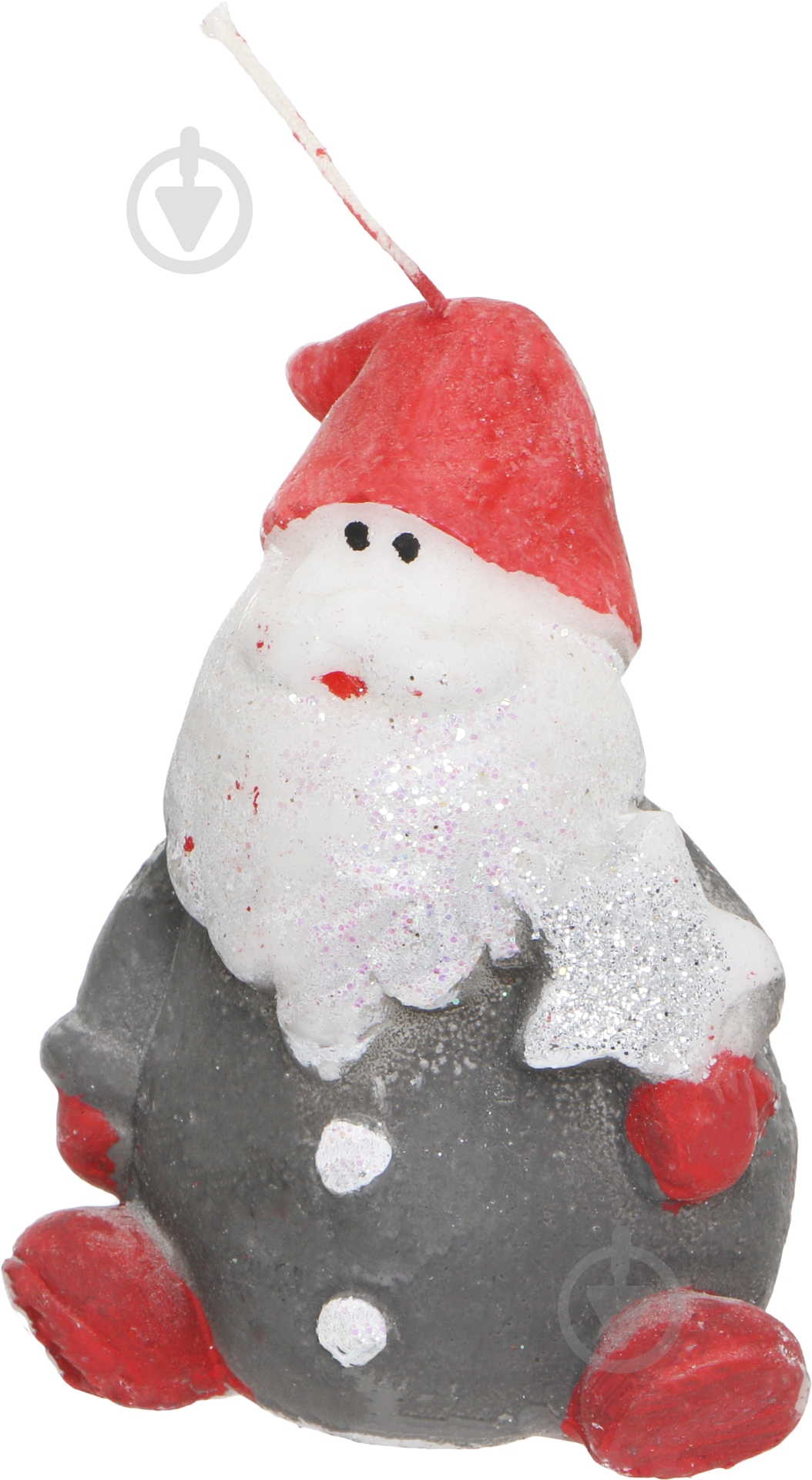 Свеча Санта серый 8х11 см Фитор - фото 3