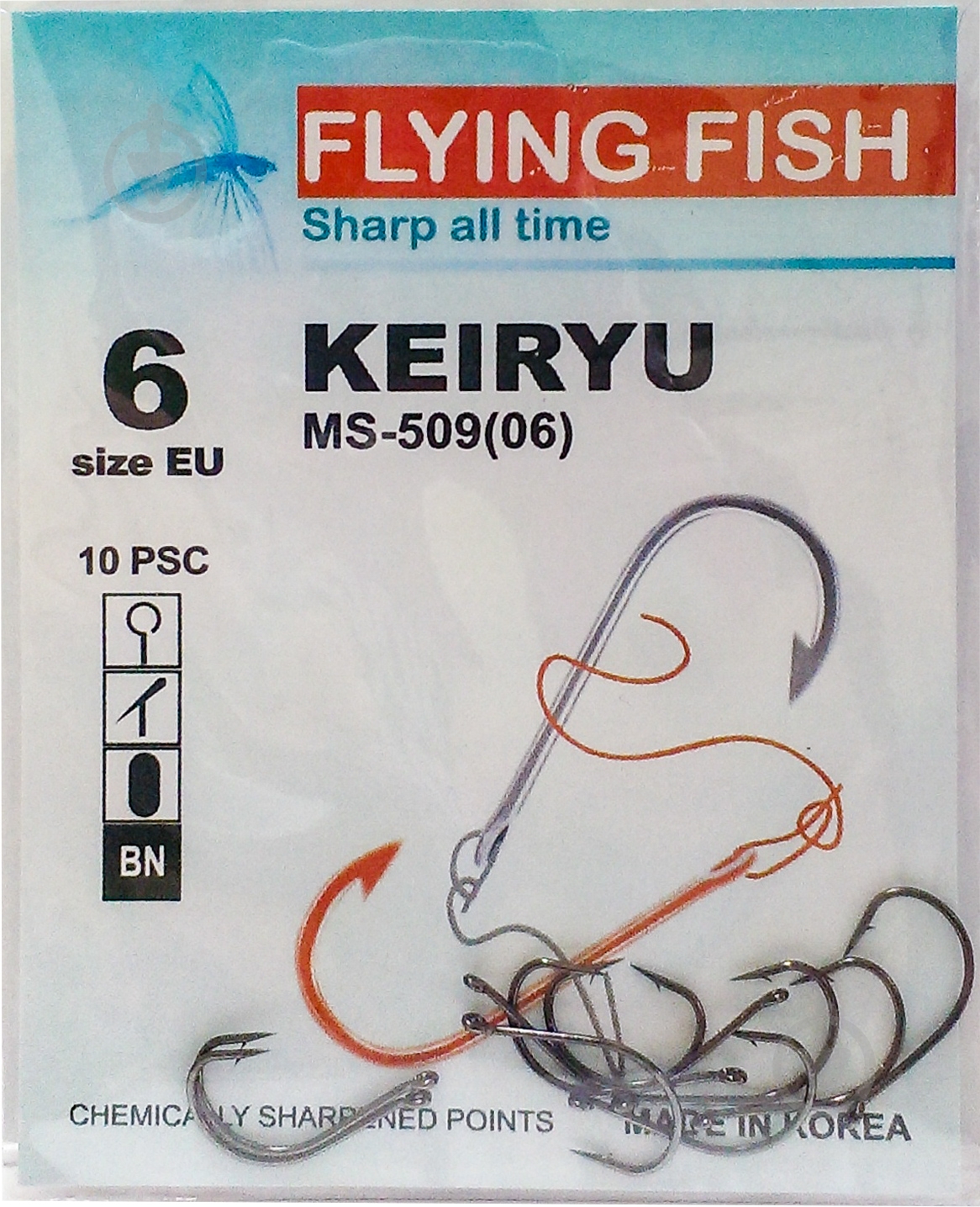 Крючок Flying Fish Keiryu №6 10 шт. MS-509(06) - фото 1 Крючок Flying Fish Keiryu №6 10 шт. MS-509(06) - фото 1