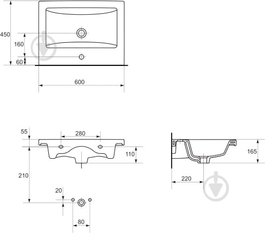 Умывальник Cersanit Como 60 - фото 3