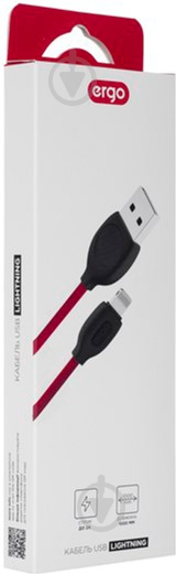 Кабель Ergo Lightning – USB 1 м черный (LI97) Lightning - фото 3 Кабель Ergo Lightning – USB 1 м черный (LI97) Lightning - фото 3