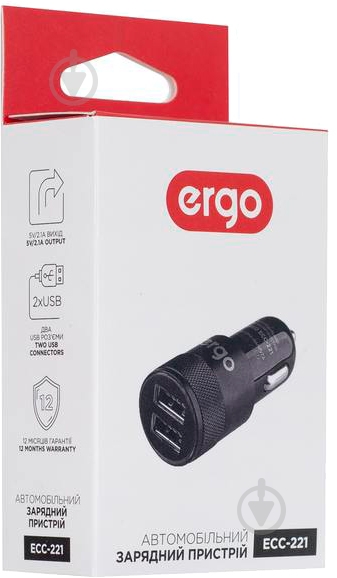 Автомобильное зарядное устройство Ergo EСC-221 (B) - фото 5 Автомобильное зарядное устройство Ergo EСC-221 (B) - фото 5