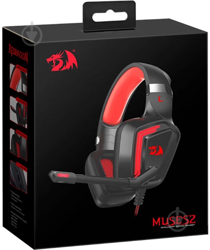 Наушники Redragon Muses 2 black/red (77909) - фото 6