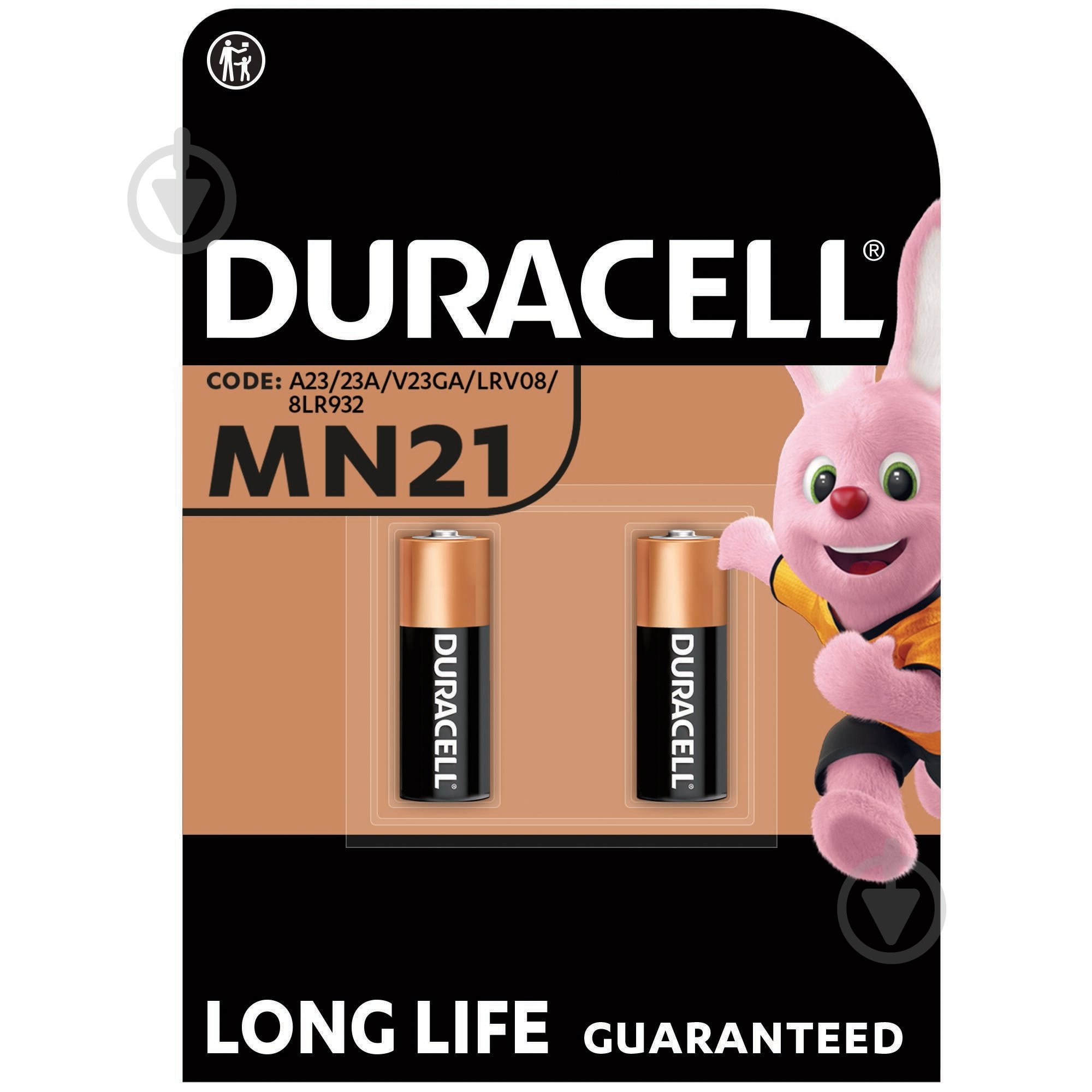 Батарейка лужна Duracell спеціалізована A23/23A/V23GA/LRV08/8LR932 MN21 2 шт. - фото 1