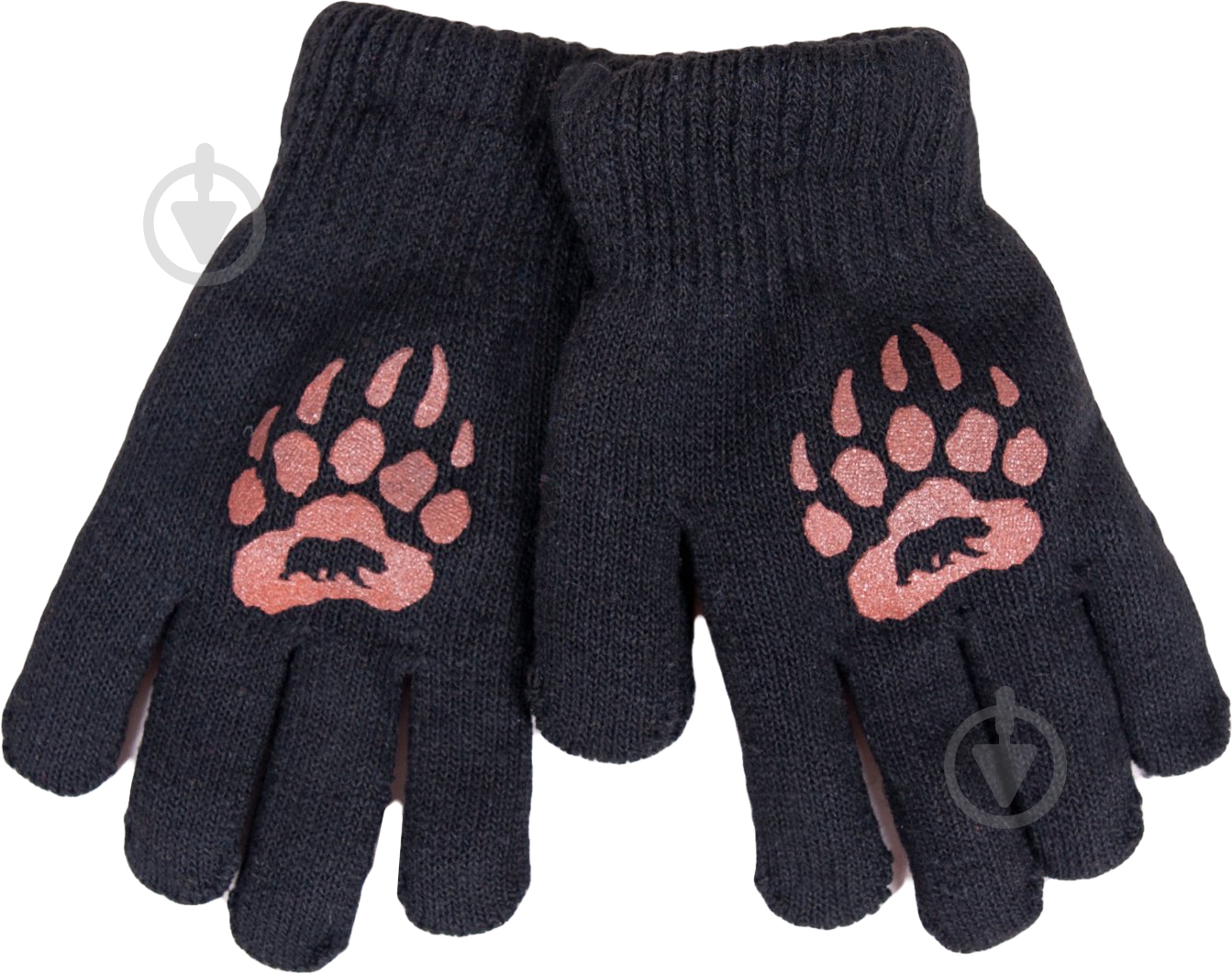 Варежки YO! лапки р.14 черный - фото 1 Варежки YO! лапки р.14 черный - фото 1