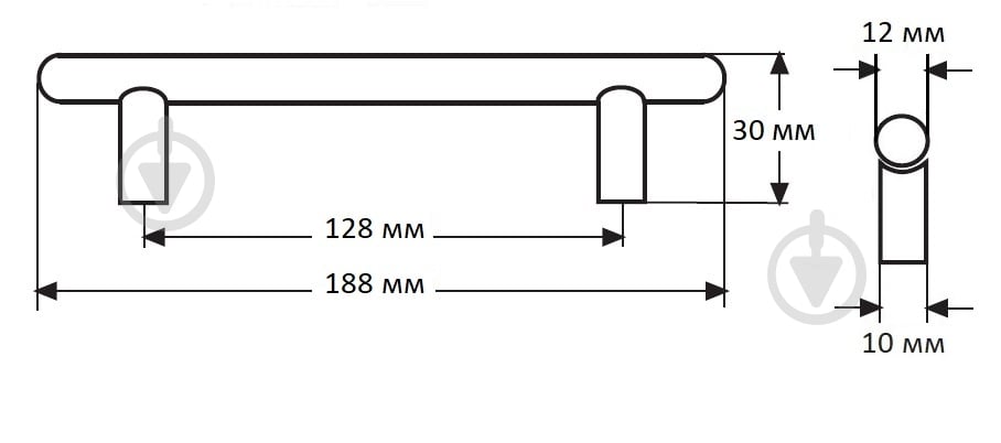 Меблева ручка рейлінгова DC DR 10A/128 G8 128 мм 91046 нікель сталевий - фото 2