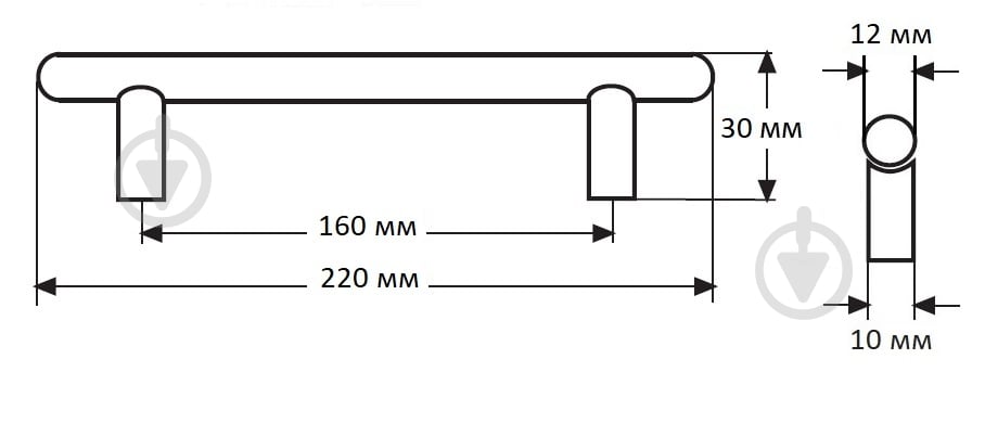 Меблева ручка рейлінгова DC DR 10A/160 G8 160 мм 92187 нікель сталевий - фото 2