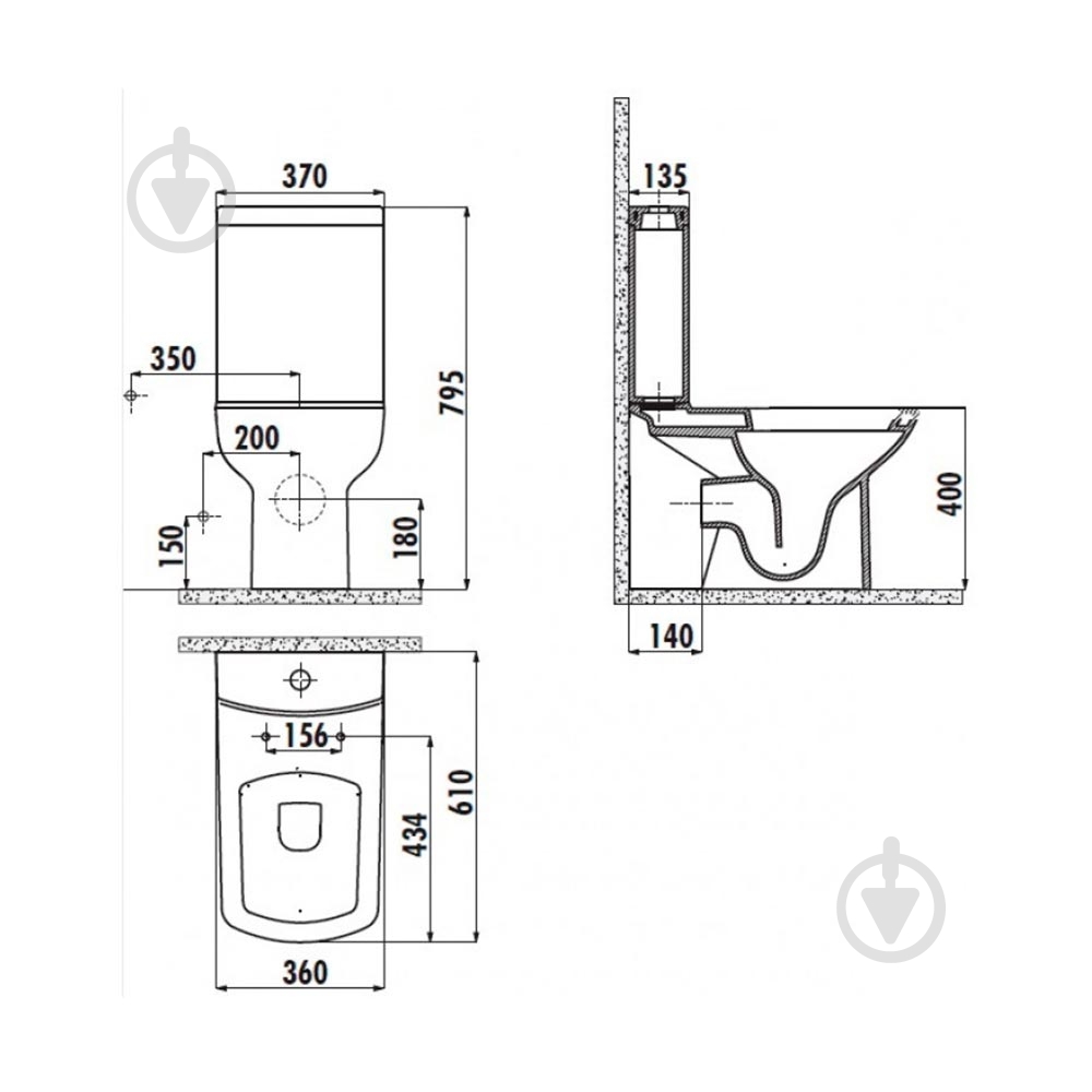 Унитаз-компакт CREAVIT LARA - фото 2