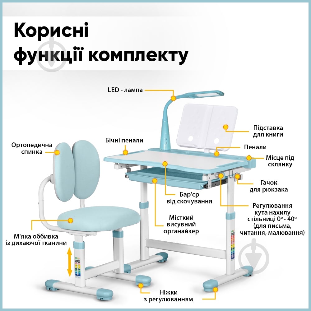Комплект мебели детский Evo-kids BD-20 BL - фото 3