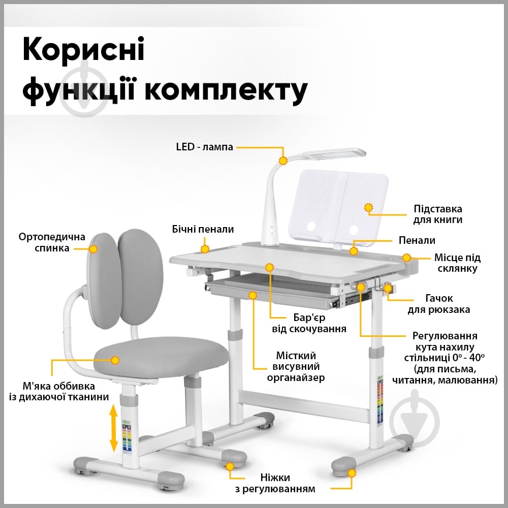 Комплект мебели детский Evo-kids BD-20 G - фото 4 Комплект мебели детский Evo-kids BD-20 G - фото 4