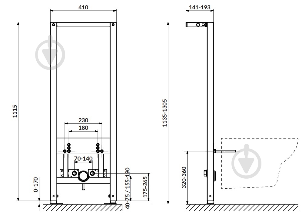 Инсталляционная система для биде Cersanit АQUA COAF1001256715 - фото 4