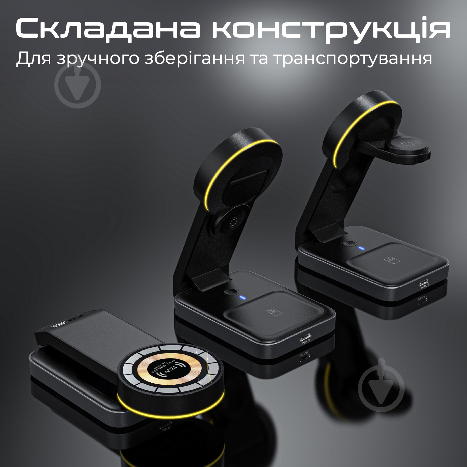 Беспроводное зарядное устройство Promate TransFold Black (transfold) - фото 9