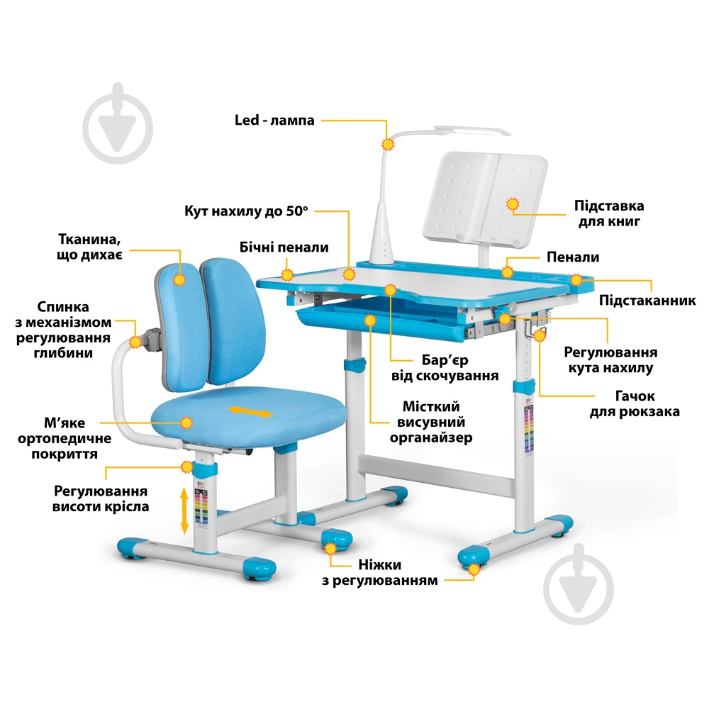 Комплект меблів дитячий Evo-kids BD-23 BL - фото 2