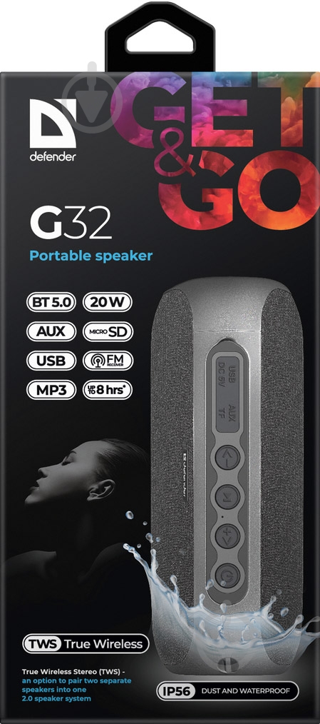 Портативная колонка Defender G32 2.0 grey (65232) - фото 7