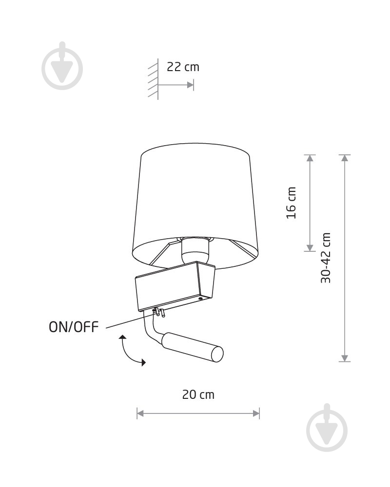 Бра Nowodvorski Chillin 1x40 Вт E27 черный 8213 - фото 6