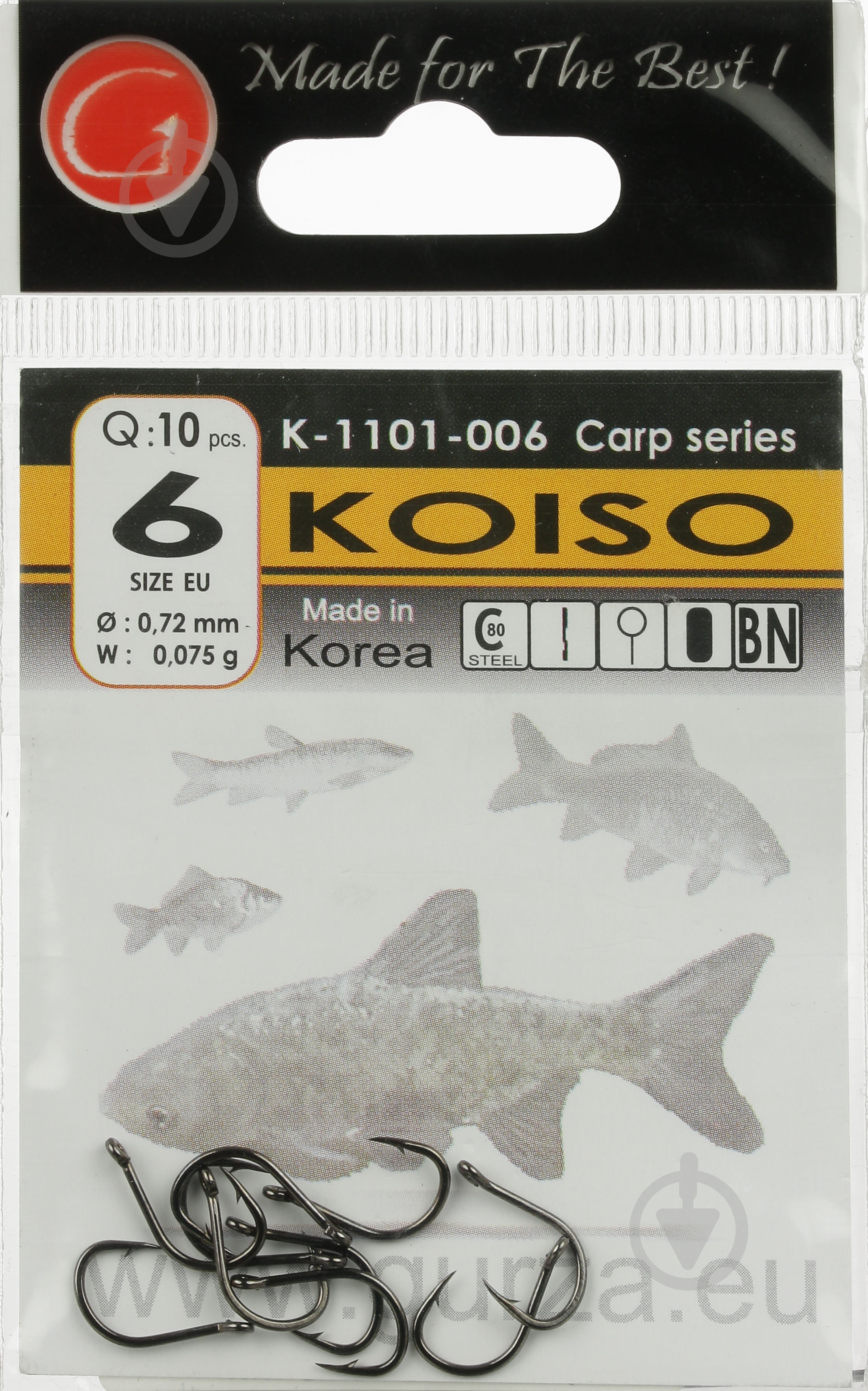 Крючок Gurza Koiso №6 10 шт. K-1101-006 - фото 2