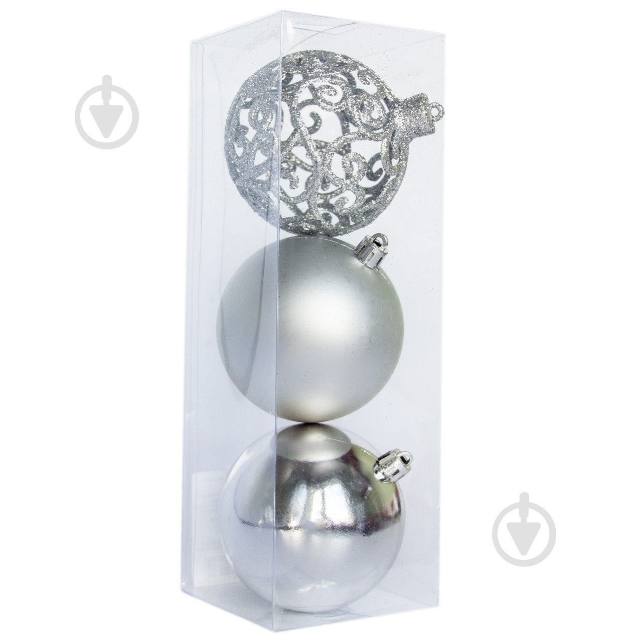 Набор елочных шаров Девилон 251642 d80 мм 3 шт./уп. - фото 1