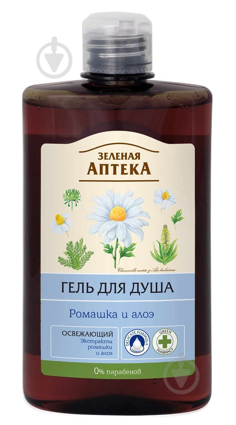 Гель для душу Зеленая аптека Ромашка та алое 400 мл - фото 1