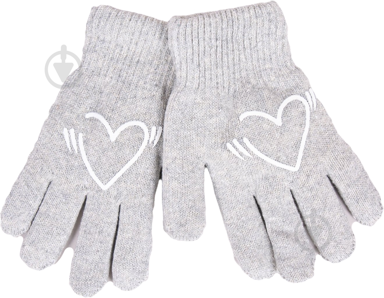 Варежки YO! сердечки р.16 серый - фото 1 Варежки YO! сердечки р.16 серый - фото 1