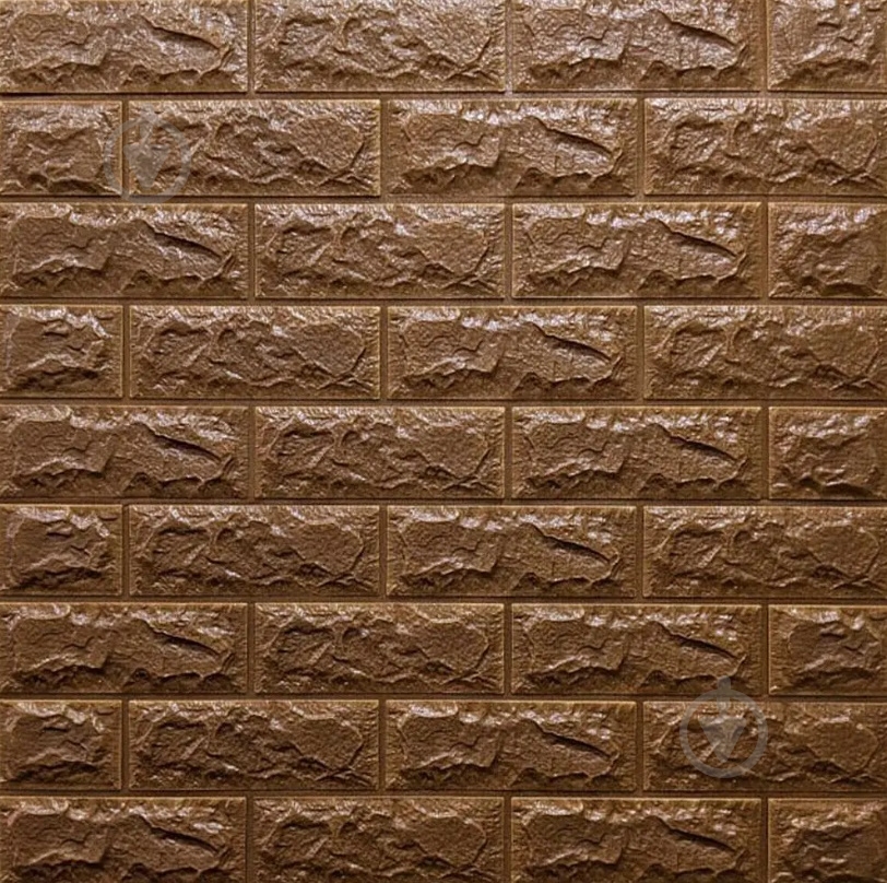 3D-панель с ПВХ Кирпич 700x700x5 мм черный - фото 1