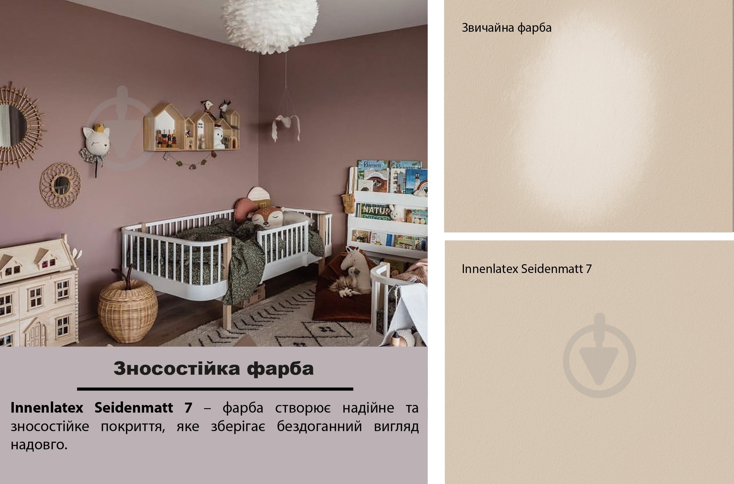 Краска акриловая Feidal Innenlatex Seidenmatt шелковистый мат белый 1 л - фото 5