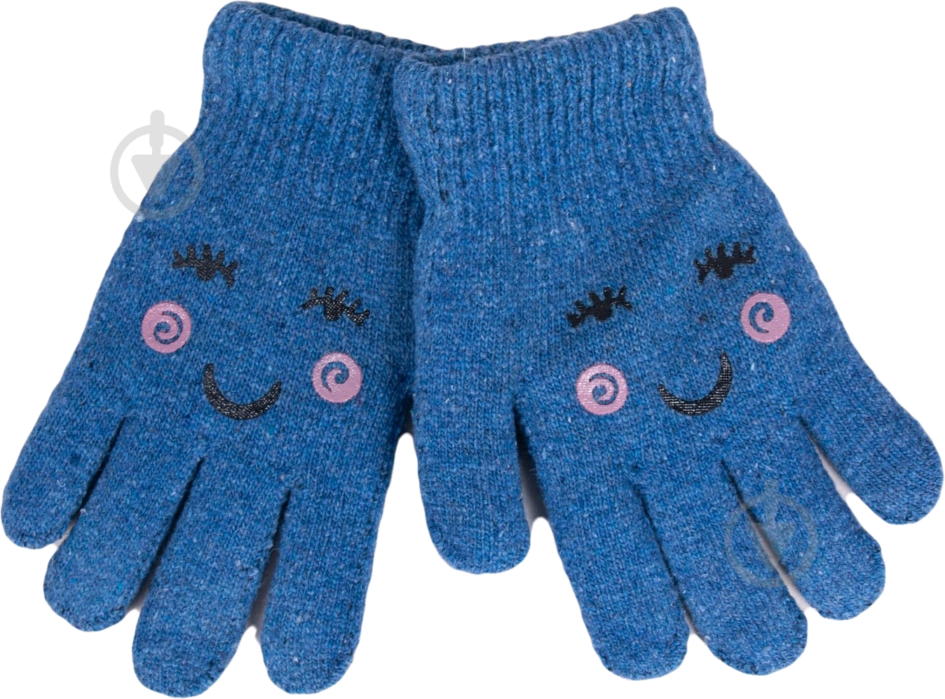 Варежки YO! смайл р.16 синий - фото 1