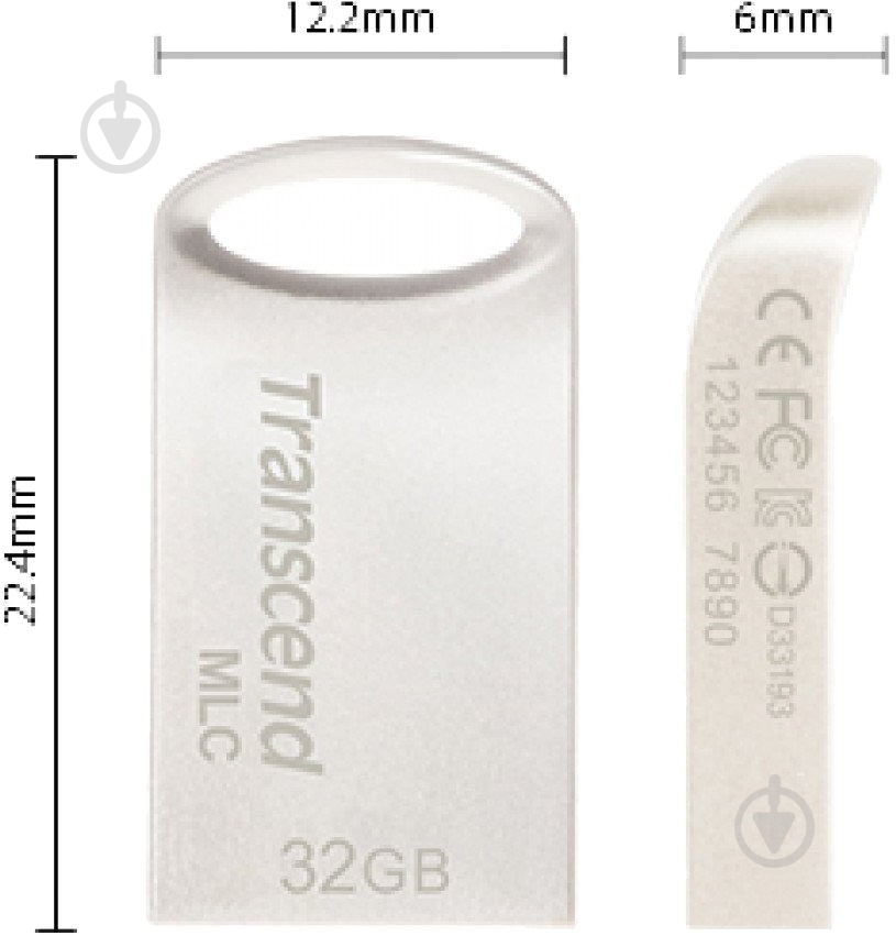Флеш-память Transcend JetFlash 720 32 ГБ USB 3.0 silver (TS32GJF720S) - фото 4