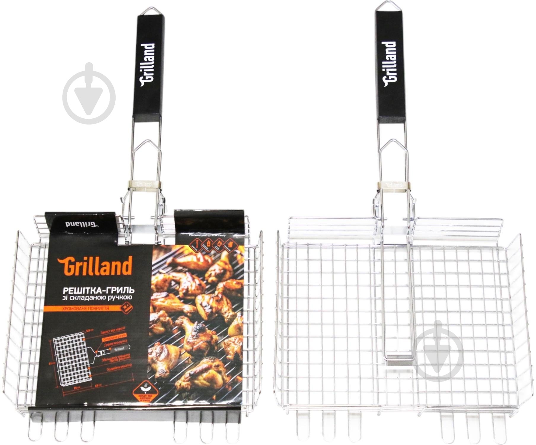 Решітка-гриль Grilland зі знімною ручкою 31x25x5,5 см - фото 4