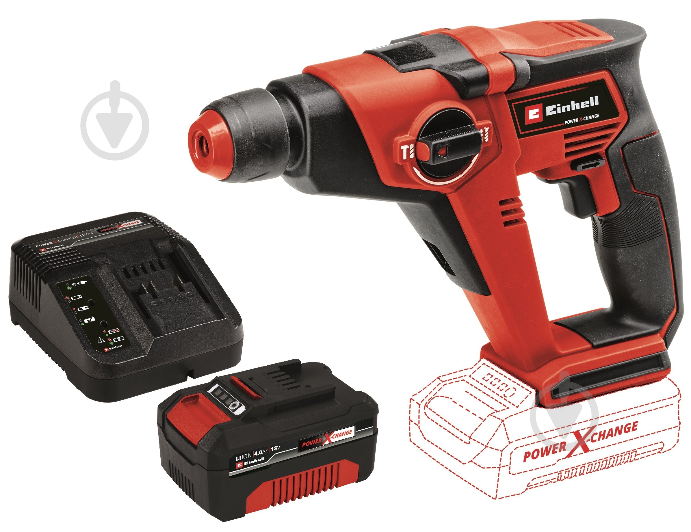 Перфоратор Einhell TE-HD 18/12 Li 4 Ah 4513970 Set2 - фото 1